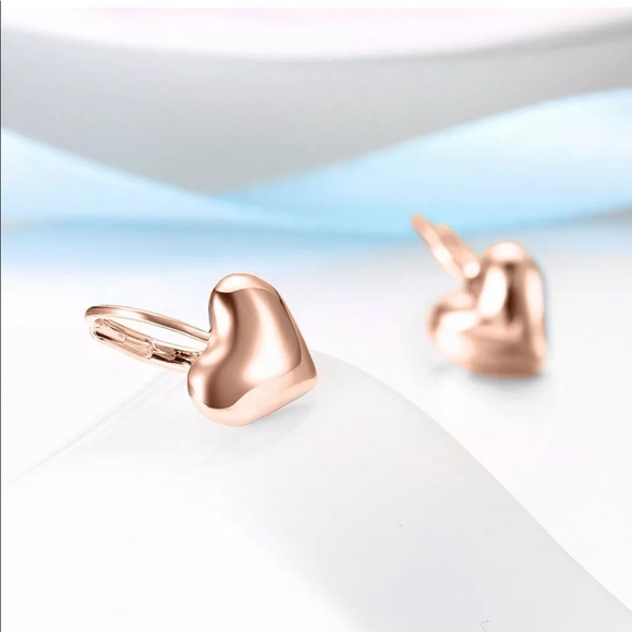 New 18k Rose Gold Plated 13MM Hoop Huggie Earrings - Picture 3 of 4